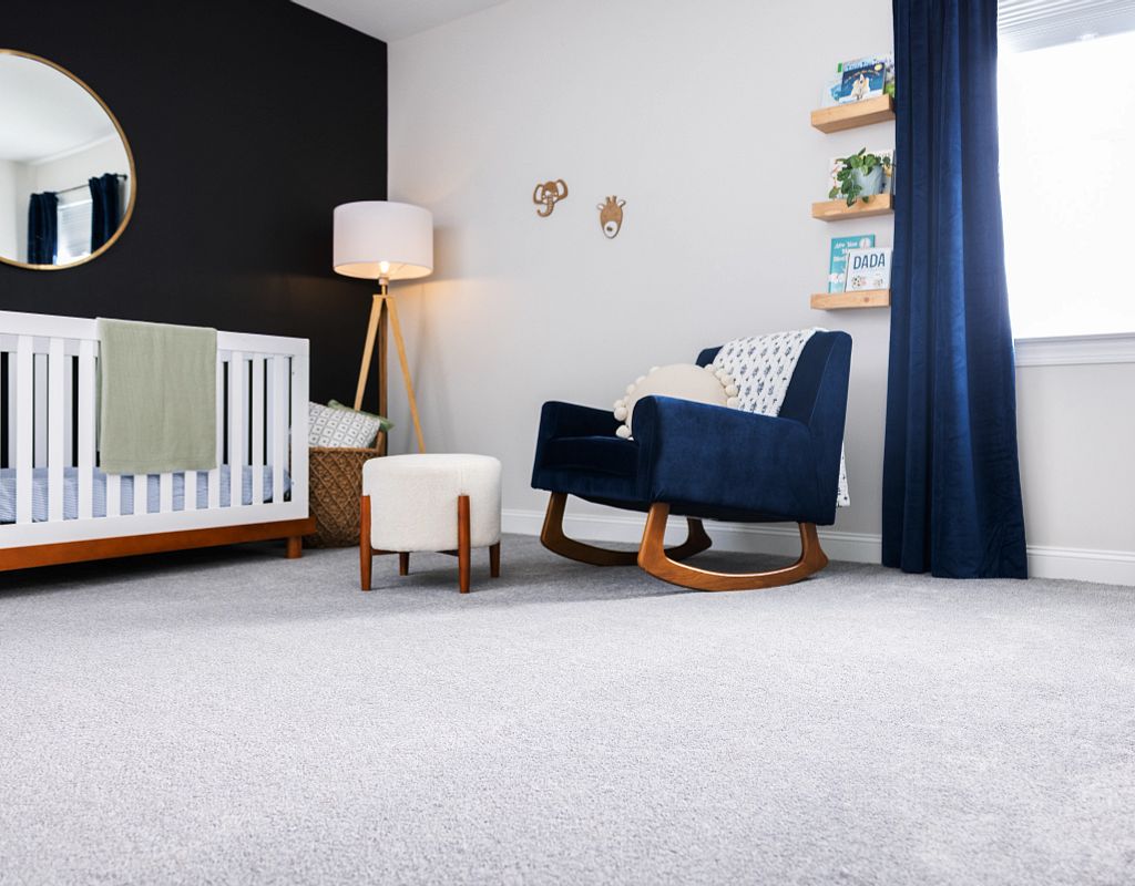 Carpet flooring with blue couch | Floorida Floors